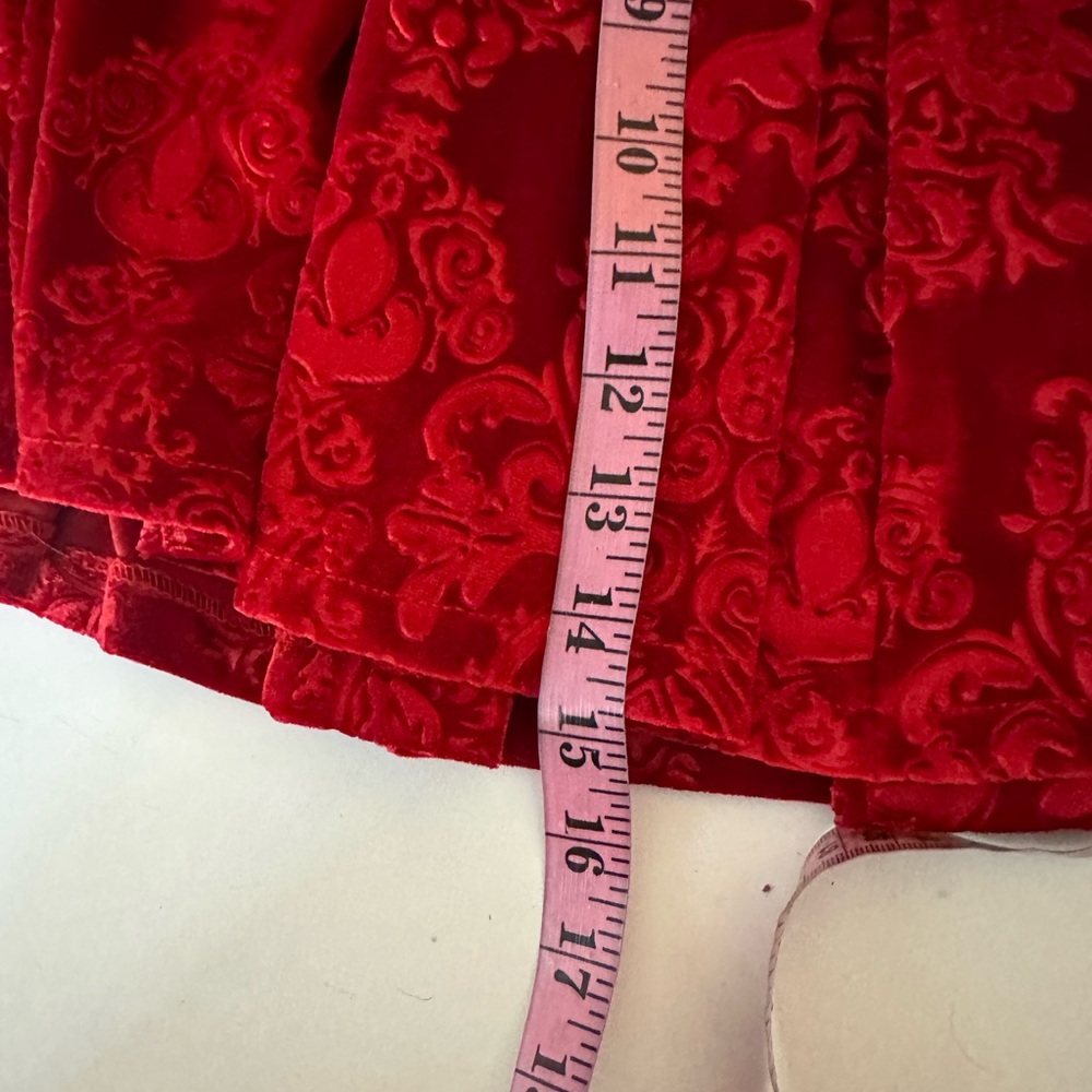 Sugar Thrillz/Dolls Kill Red December Dilemma Embossed Brocade Mini Skirt NWT S - Picture 16 of 16